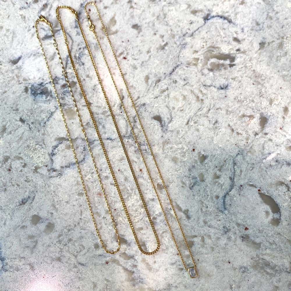 Kendra Scott gold triple layering chains. - Picture 4 of 13
